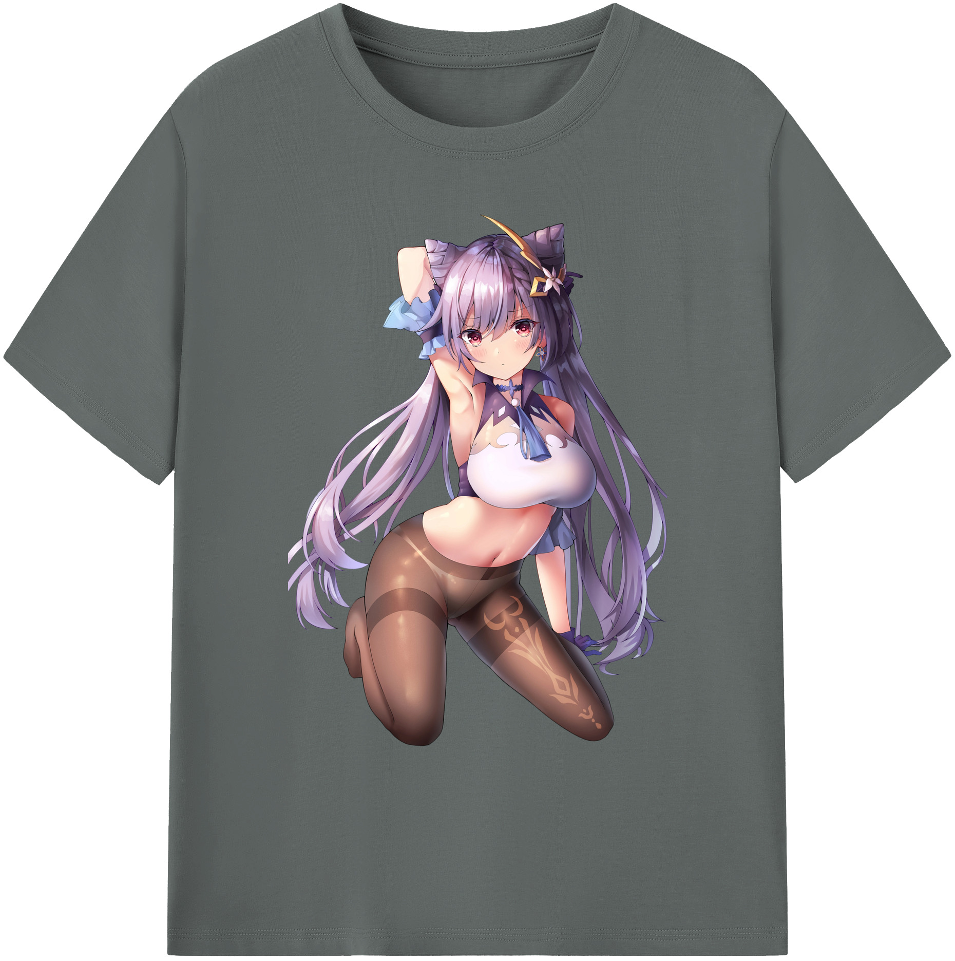 げんし神 刻晴 こくせい genshin Kokusei 綿100％ メンズ半袖Tシャツ｜肌触りやわらか＆通気性